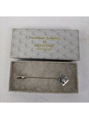 Vintage Scottish Stick Pin Lapel Hat Pin Silver Thistle Emblem Newcraft Scotland